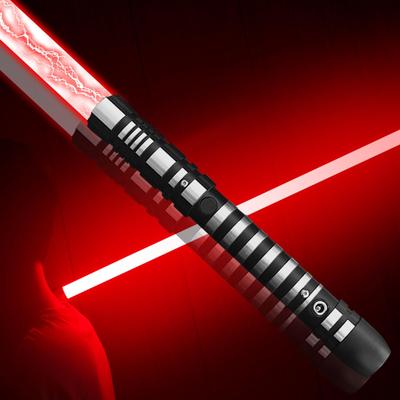 YDD Ghost Premium Force FX Black Series Lightsaber with LED Light and Metal Aluminum Handle, Suitable for Adults, Realistic Dueling (Red)