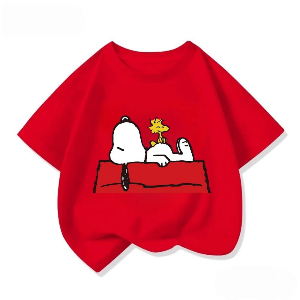 Boys Girls Short Sleeve T Shirt Lovely Snoopy Cartoon Crew Neck Casual Summer Street Fashion Tops For 3 14 Age