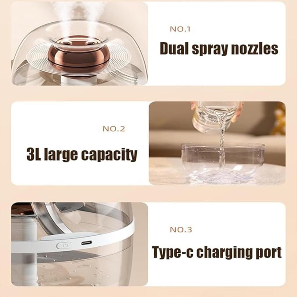 Humidifiers For Bedroom, Large Room Household Mute Nozzle Desktop Humidifier, Large Capacity Cool Mist Filters, Automatic Mode Humidity For Livi