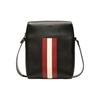 Bally Business Casual Striped Leather Shoulder Crossbody Bag Men Bags Black 6236783