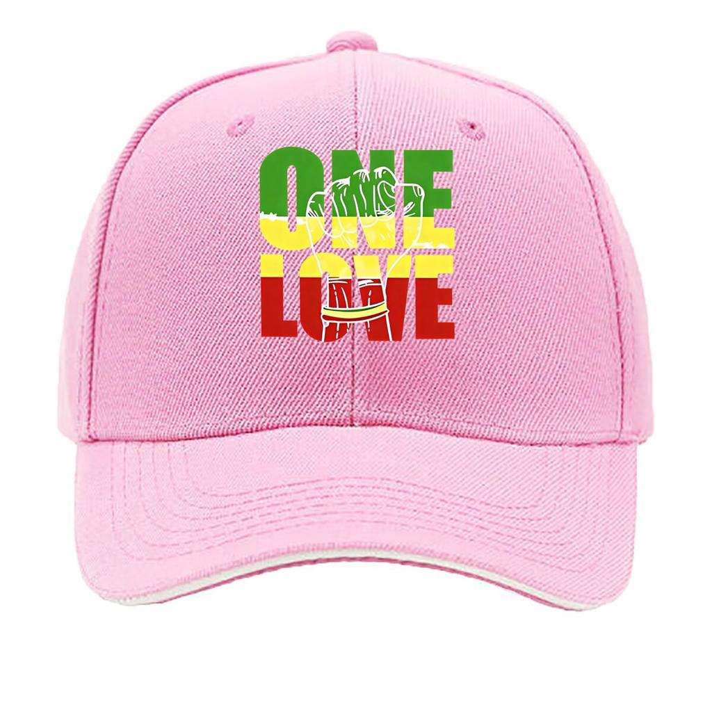 ONE LOVE Print Adjustable Snapback Lightweight Hat for Outdoor Activities Sports and Fishing Sandwich Baseball Cap