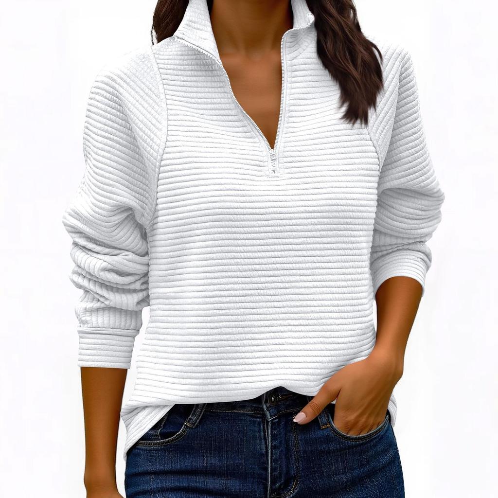 Moda Donna Colore Solido Collo Alto Moda Felpa Lavorata a Maglia da Donna