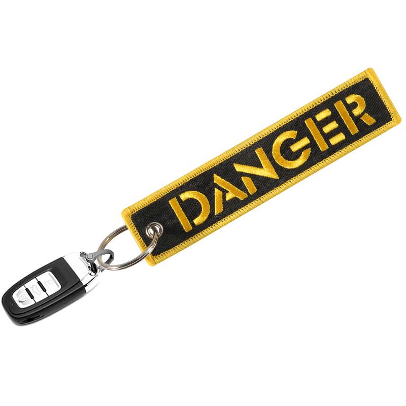 Buy 2pcs Danger Keychain for Cars Key Chain for Motorcycles Key Tag ...