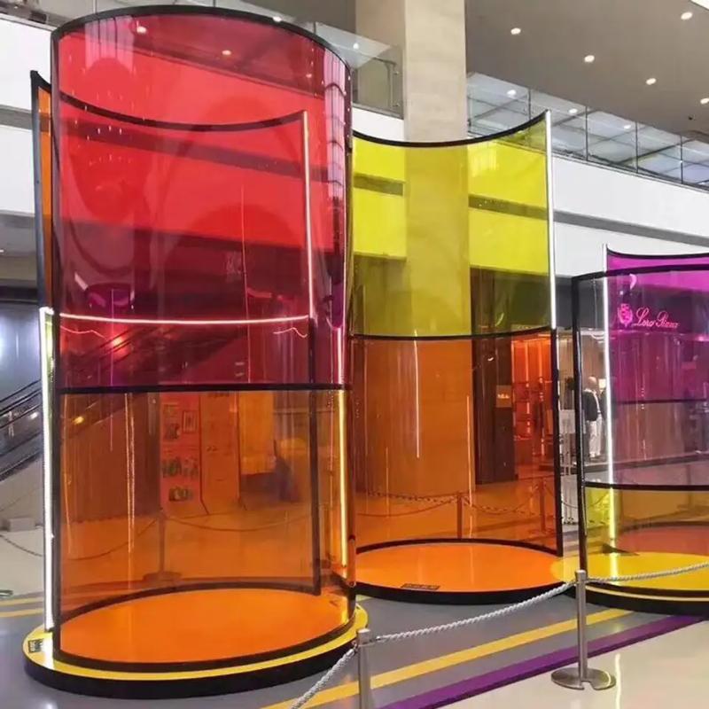 Orange Fensterfolie Durchscheinend Transparent Selbstklebend DIY Weihnachtsfeier Gebäude Zuhause Bunte Dekoration Aufkleber