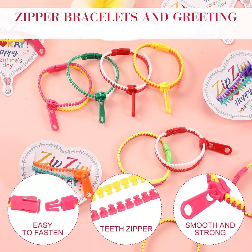10pcs Zipper Bracelets Fidget Toys Funny Stress Relief Sensory Toys Friendship Bracelets for Boys Girls Party Favors Kids Gifts
