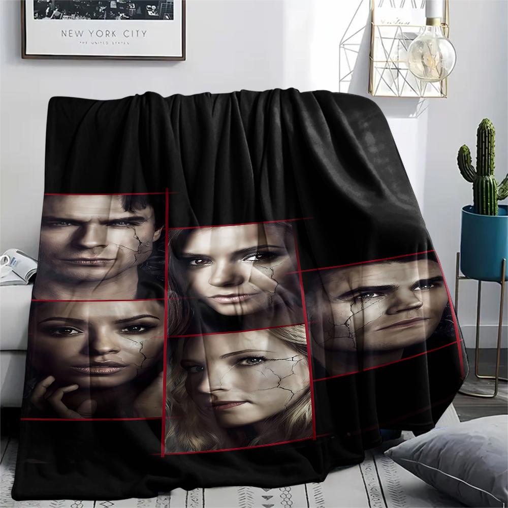 Vampire TV Characters Print Flannel Blanket,High Quality Comfortable for All Seasons,Home Decor,Warmth and Comfort,Perfect for Christmas Gifts