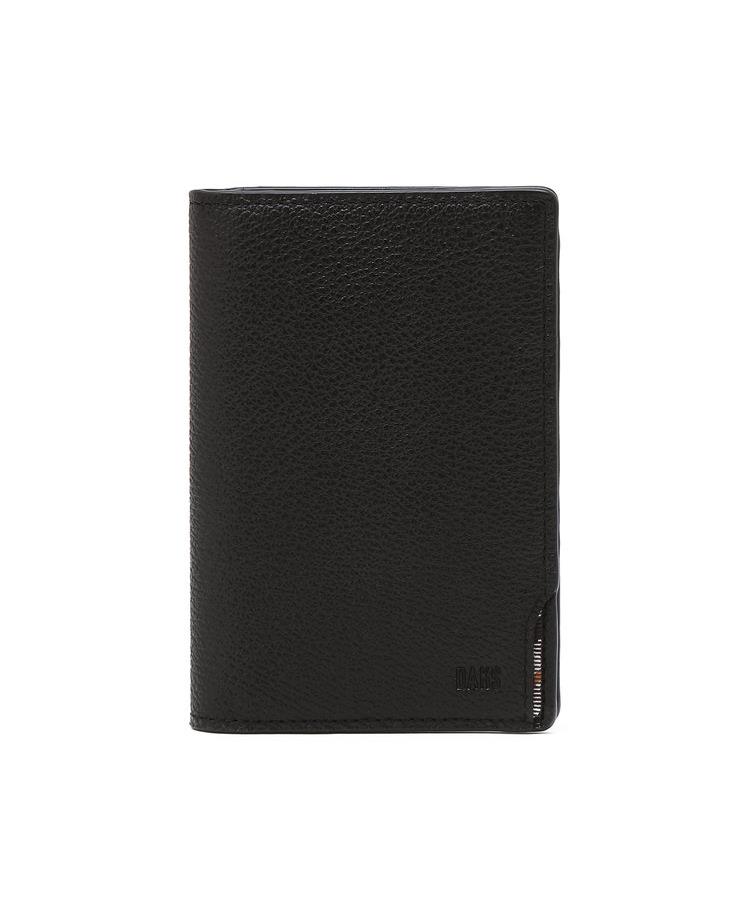 Daks Men'S Accessories Black Embossed Logo Cowhide Card Wallet Dbho6E902Bk