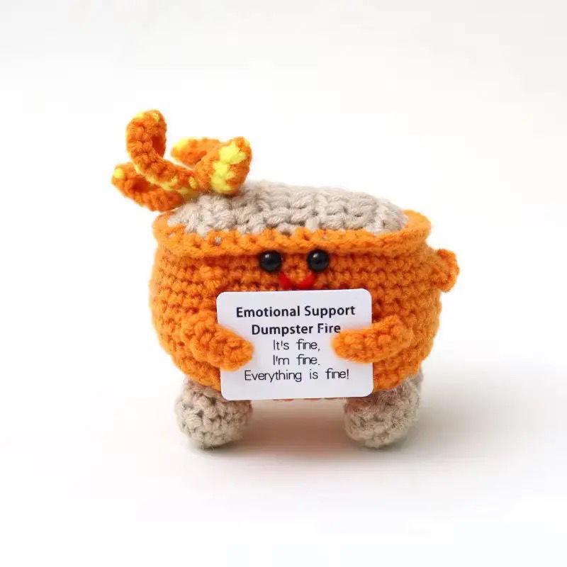Handmade Knitted Fire Extinguisher Box Doll - Cute and Creative Yarn Ornament