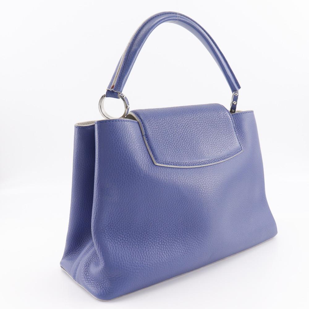 LOUIS VUITTON CAPCSINE MM Handbag Parnasea Blue / white/Taurillon Clemence Leather Women Used