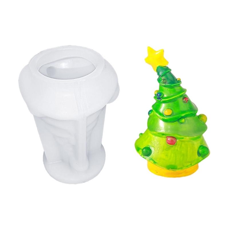 Festive Christmas Themed Silicone Molds Sturdy Silicone Molds for Christmas Candle Creation Kid Friendly Crafting Mould