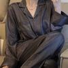 High-End Pajamas Women'S Autumn Temperament Olive Green Lapel Cardigan Long-Sleeved Loungewear Set