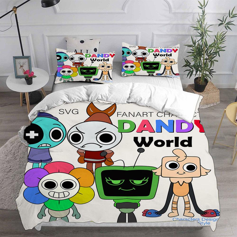 Dandy's World Bedding Set Game 3D Printed Duvet Cover Set With Pillowcases Boy Girl Teens Kids Birthday Gift Soft Bedclothes