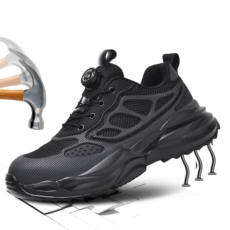 

Защитная обувь с вращающимися кнопками, мужские кроссовки со стальным носком, устойчивые к проколам рабочие ботинки, спортивная рабочая обувь на воздушной подушке, противоударные ботинки 36