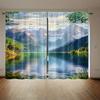 Set Of 2 Fashion Style Natural Landscape Polyester Curtains Suit Curtain Light Blocking Made
