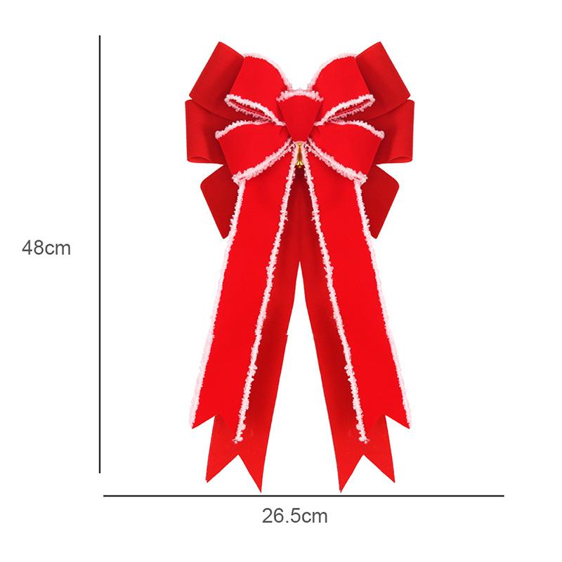 New Red Christmas Wreath, Bow, Outdoor Decoration, Velvet Sequins,reindeer Bow, Outdoor Use During The Christmas Holiday 2025