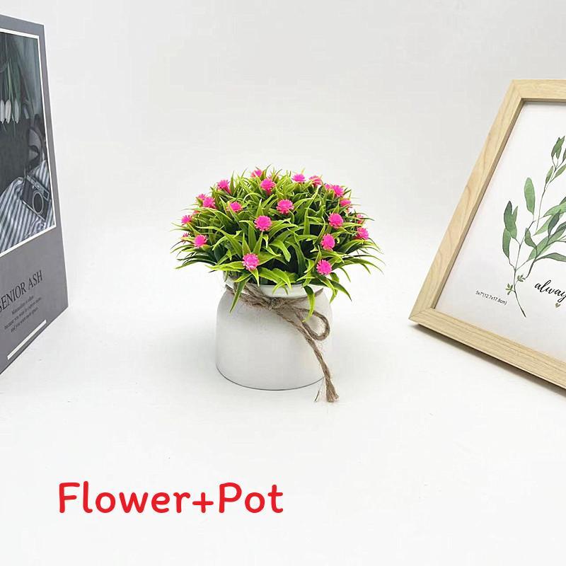 Gypsophila Plastic Paniculata L Potted Plant Bonsai With Roped Bow Wedding Decor