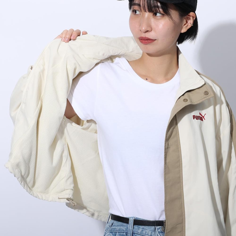 PUMA Windproof CORE HERITAGE Woven Track Jacket in Alpine Snow 2024 Color Women's One-Line (683594) (87), Fall/Winter