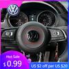 2026 Hot For Volkswagen VW Volkswagen Gloss black steering wheel emblem cover for Golf 7 Rline logo black for steering wheel