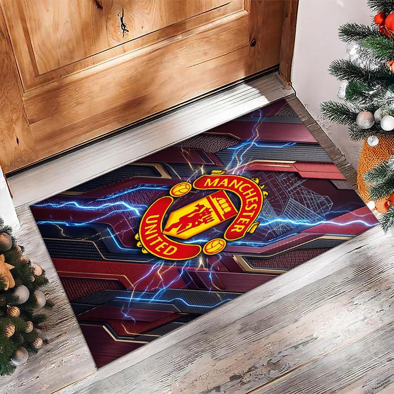 Manchester United Geprint Flanellen Vloerkleed Niet-Glijdend Zacht Polyester Vloerkleed Binnen Decoratie Mat voor Slaapkamer Woonkamer Bank