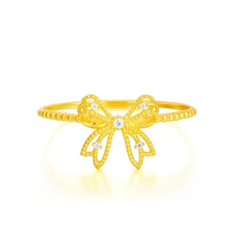 Sweetheart Charming Butterfly Knot Ring Decorated With Rhinestones For Special Occasions