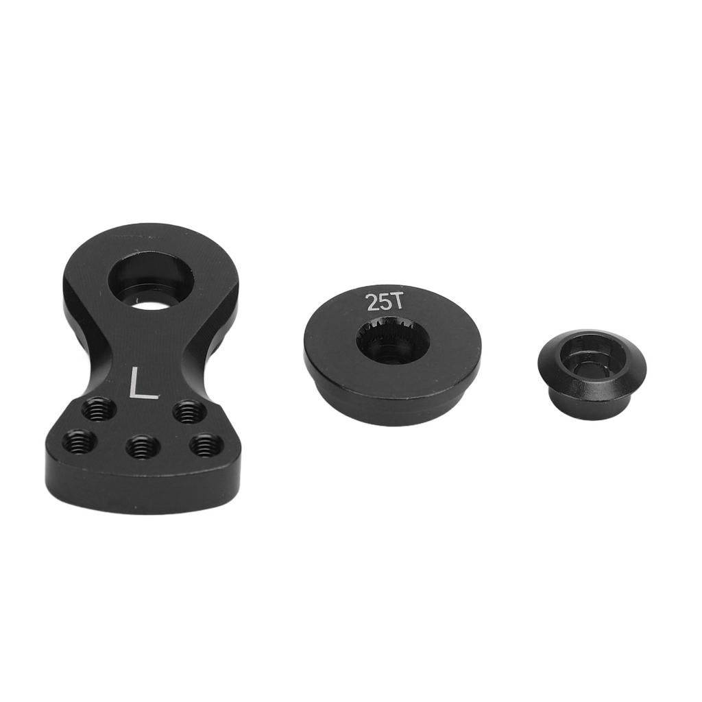 RC 25T Servo Saver Adjustable Force Aluminum Alloy L Servo Arm for 1 10 Remote Control Vehicle Black