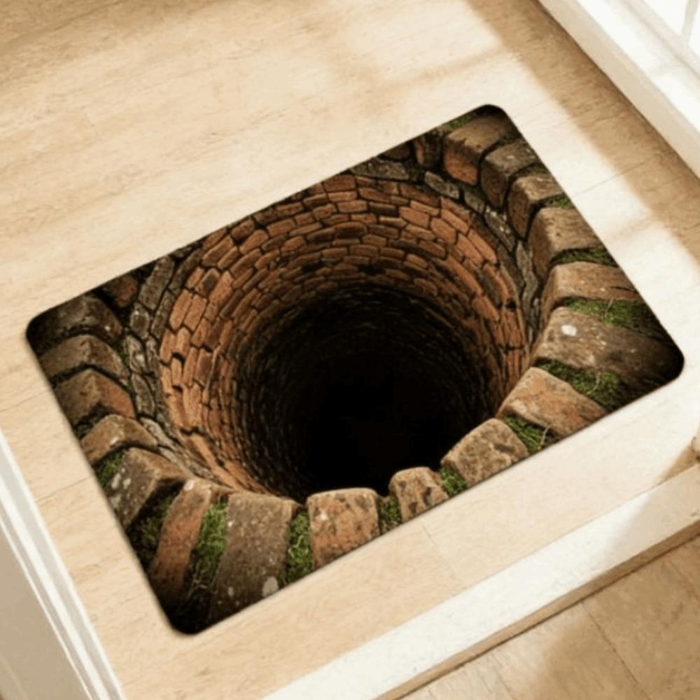 3D Flat Optical Illusion Doormat Water-absorbing Lifelike Bathroom Carpet Non-slip Durable Bedroom Door Rug Entrance Decor