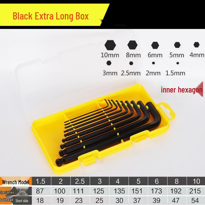9-Piece High Hardness Hex Key & Screwdriver Set with Extended Hex Wrenches