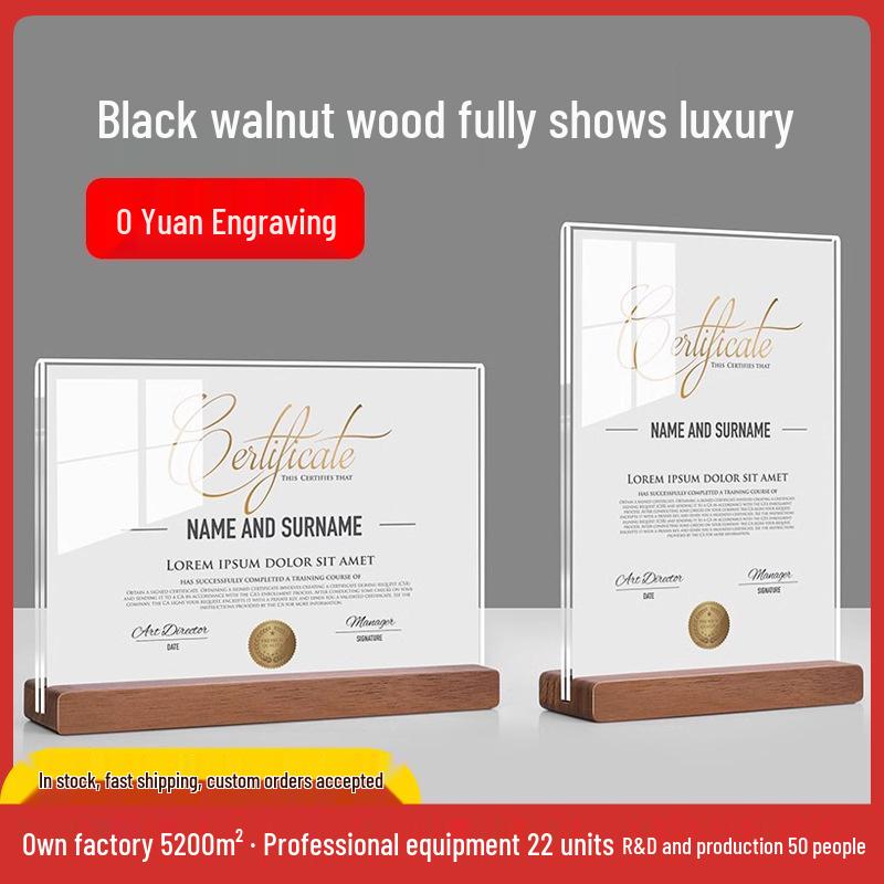 A4 Certificate and Photo Frame for Tabletop Display Beech-Vertical