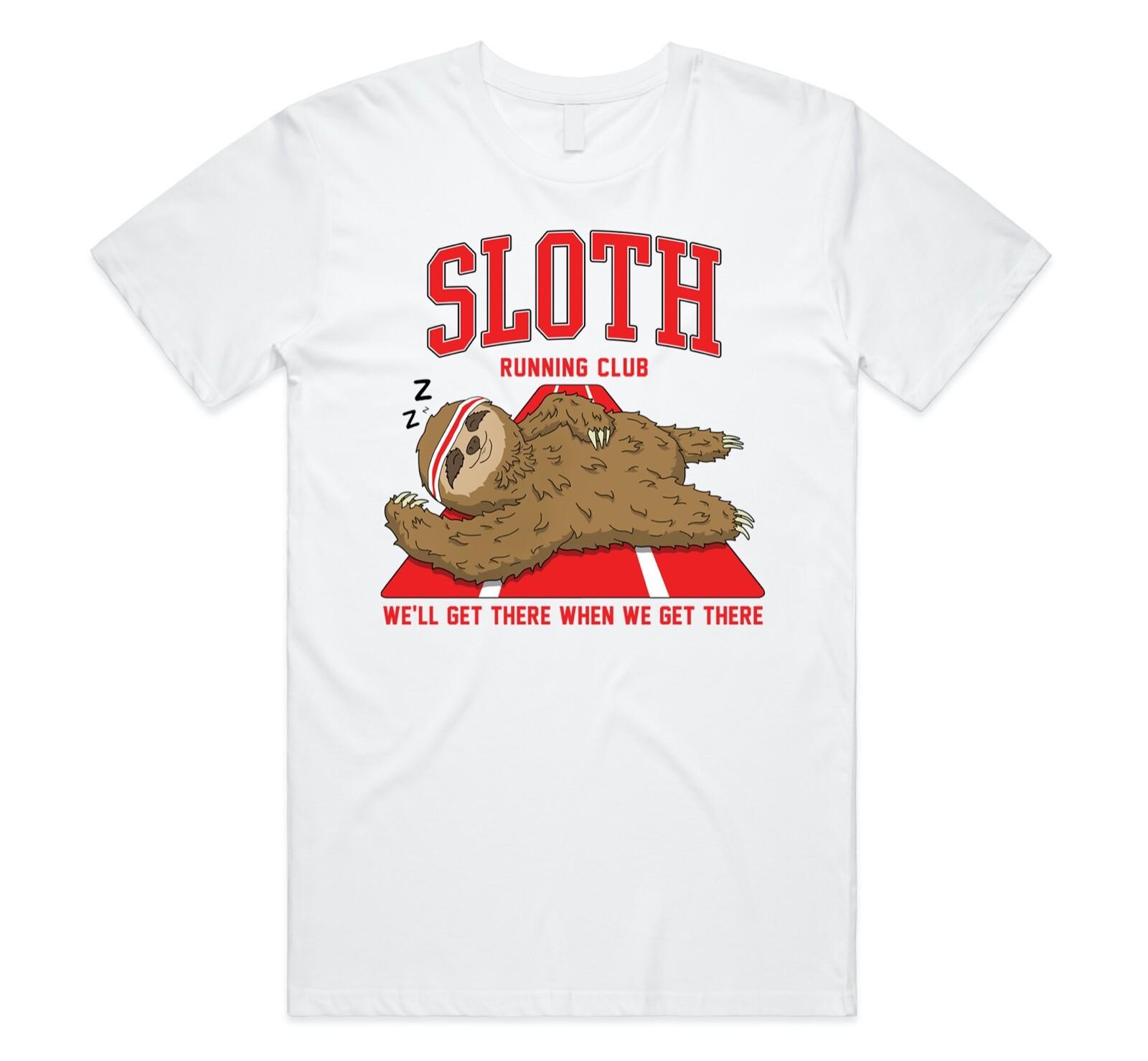 Sloth Running Club T-shirt Tee Funny Graphic Jogging Tee Athletic Lazy Gift XXL