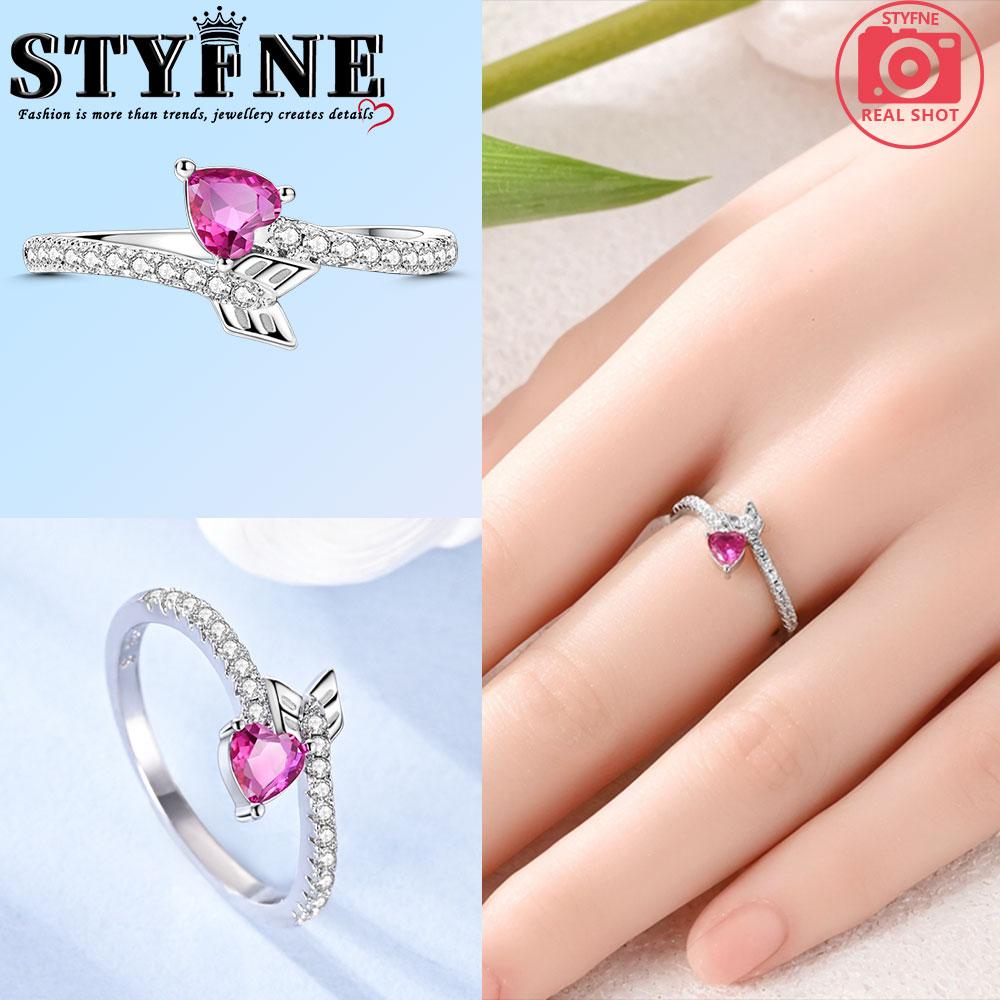 

copper Authentic Pink Heart Arrow Rings Womens Anniversary Gift Engagement Rings for Women Mens Jewellery High Quality 7