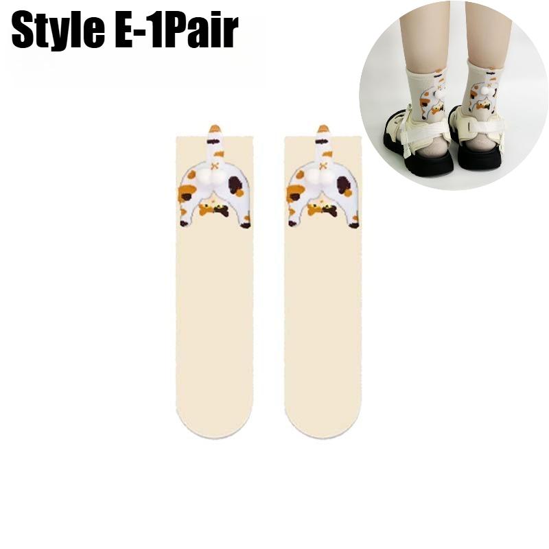 

Удобные 3D носки с собаками и помпонами, забавные хлопковые носки средней длины для женщин и мужчин, мягкие для повседневной носки, оригинальные подарки для любителей собак One Size