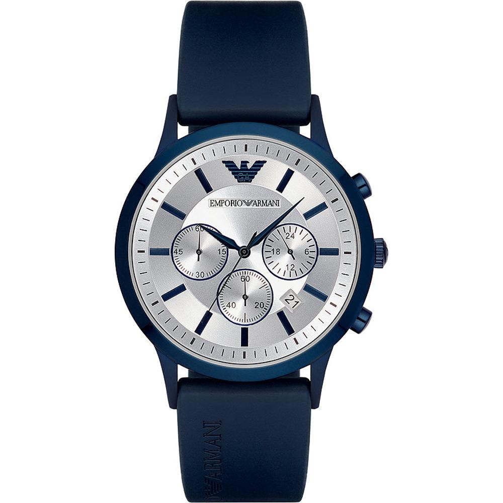 

Emporio Armani Renato Silver Silicone/Rubber Men s Quartz AR11026 Watch серебряный