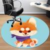1pc Cute Fox Office Round Rug, Carpet for Office, Gaming, Lightweight Round Floor Mat yy260205043