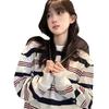 American retro high street lazy wind striped oversize sweater women's spring and autumn 2026 new long-sleeved t-shirt top