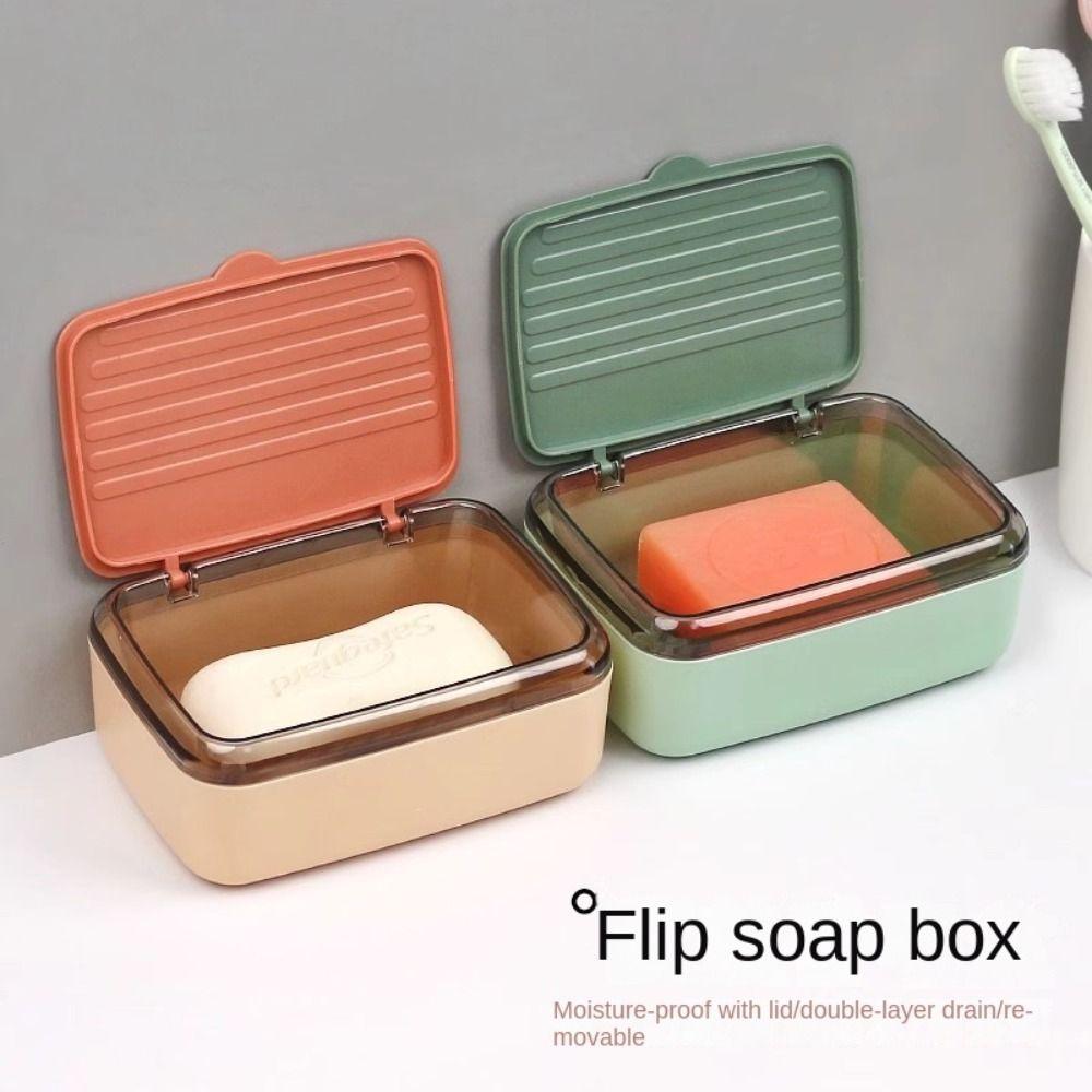 With Cover Soap Case Portable Drain Dish High Quality Soap Box  Outdoor Travel