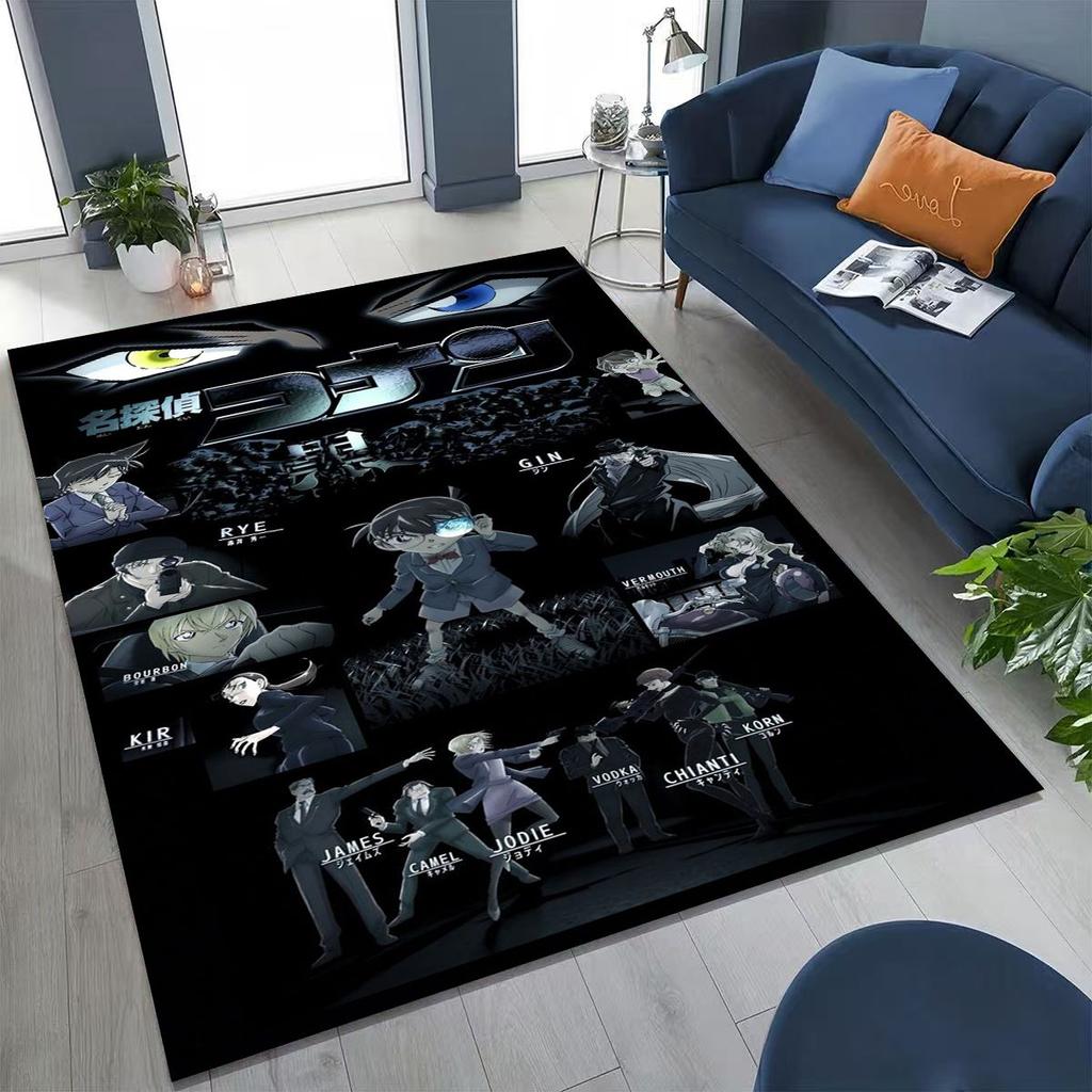 Retro Anime Detective Conan Cartoon Rug for Bedroom Living Room Sofa Home Doormat Decor,Kids Play Non-slip Floor Mat Gift