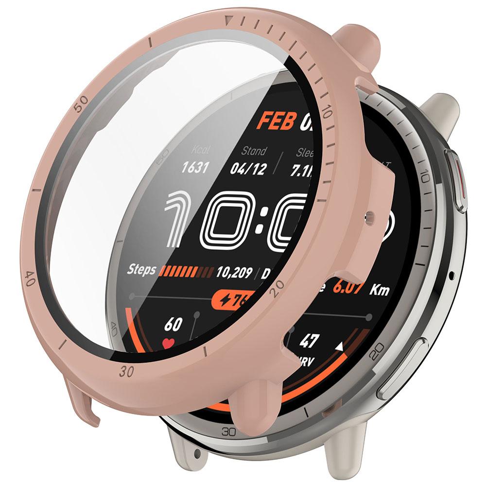 Huami Amazfit Active 2 için Temperli Cam + Kılıf Cam Ekran Koruyucu Sert PC Koruyucu Tampon Amazfit Active2 Aksesuarı