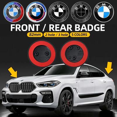 1pcs 82mm ABS 2 3 Hole Car Bonnet Hood Front Rear Trunk Badge Logo Emblem Sticker for BMW E87 E46 E28 E60 G20 G03 G05 F10 E93