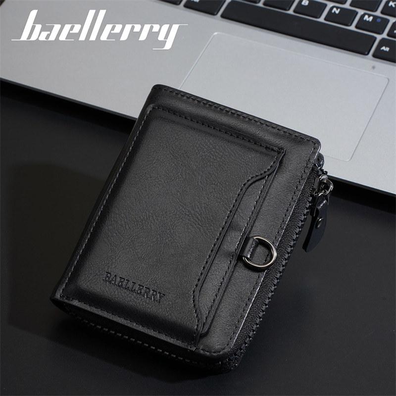 Baellerry Vintage Design Short Wallets for Men Man Business Driver's License ID Card Holder Coin Purse