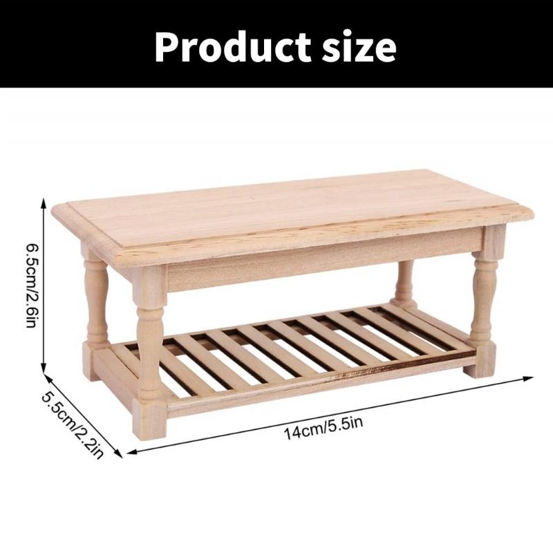 Miniature Sturdy Wood Table for Dollhouses Decoration and Girls' Role Playing Toy In 1 12 Scale Daily Casual Use
