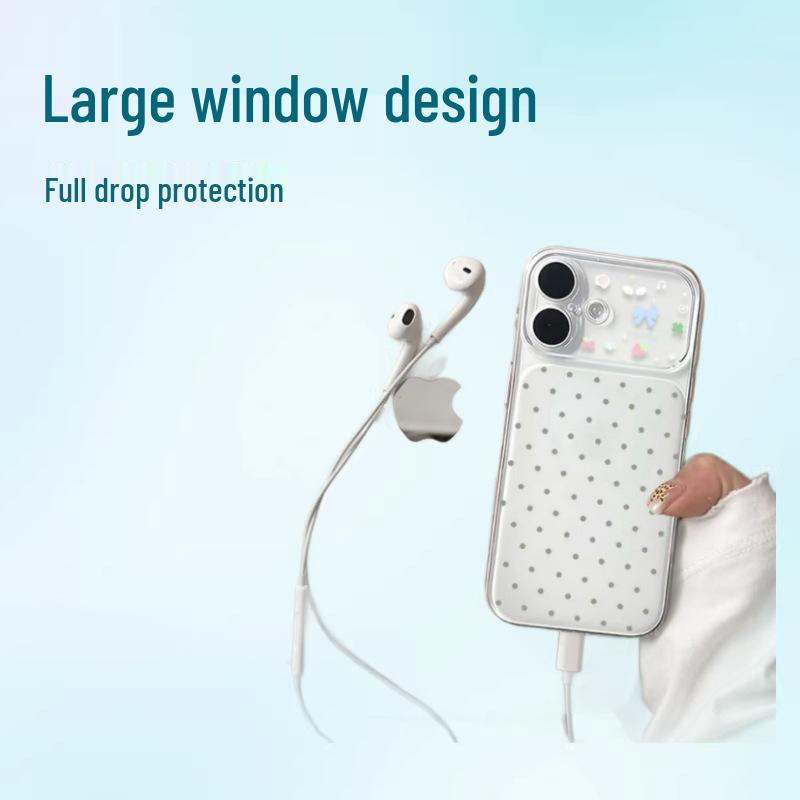 

Polka Dot Grass Transparent Phone Case for Apple 17/16/15/14/13 Pro Max, 12 Pro/11, Soft XR/XS iPhone 12