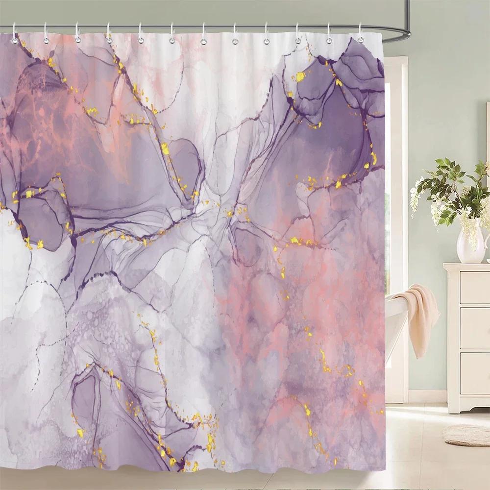 Colorful Abstract Marble Print Shower Curtain With Hook Waterproof Bathroom Curtain Polyester Curtain 3D Shower Curtains 180x180