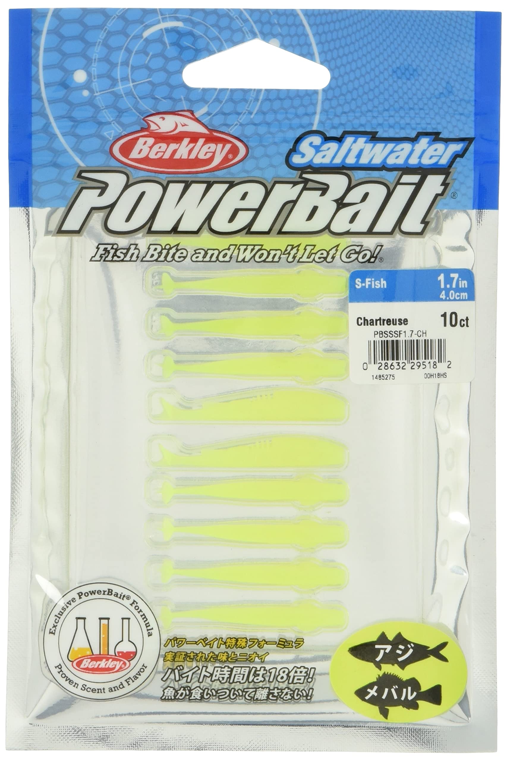 

Berkley S-Fish 1,7 дюйма Шартрез PBSSSF1.7-CH Ajing Rockfish