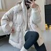 2024 new down jacket women's medium and long hooded thickened white duck down winter fashion loose coat