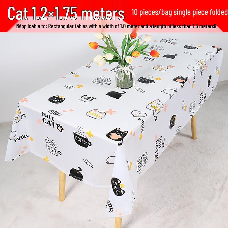 Waterproof Floral Print Tablecloth - Fresh, Rectangular Disposable Cover for Kindergarten Parties