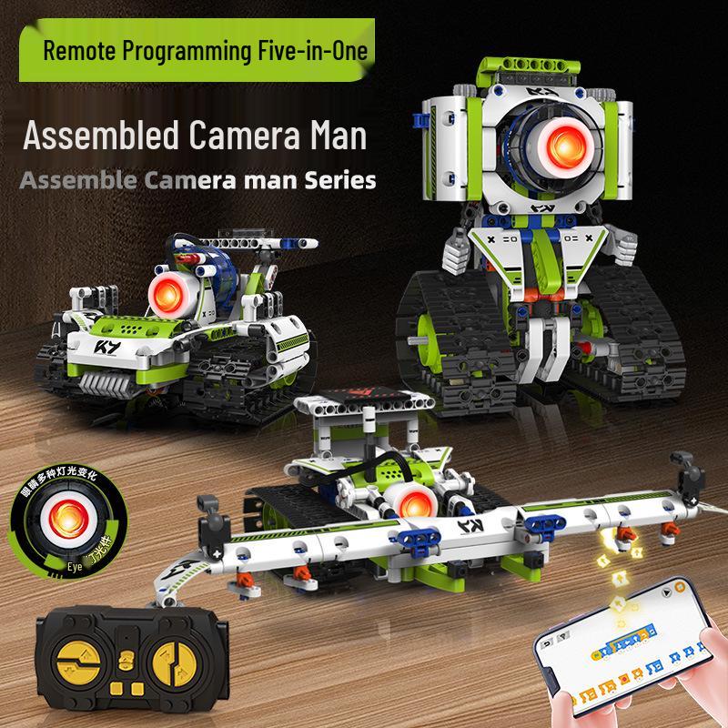 

Cross-border 5-in-1 Programmable LED Camera Robot Building Blocks Toy