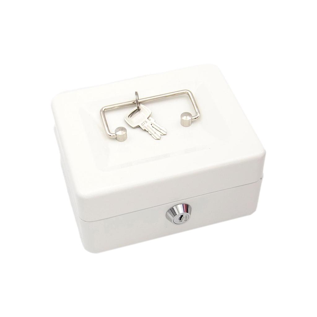 Large Portable Cash Box with Key Lock - Removable Inner Tray and Customizable Color Silk Screen Printing.