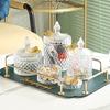 Diamond Glass Candy Jar Household Candle Jar Butterfly Lid Storage Jar Decorative Box Desktop Ornaments Modern Home Decoration