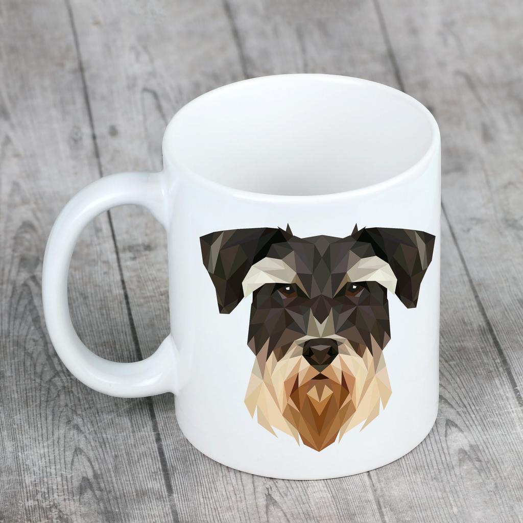 Sznaucer, Schnauzer -Mug With Photo and Inscription Geometric Dog Art-Dog