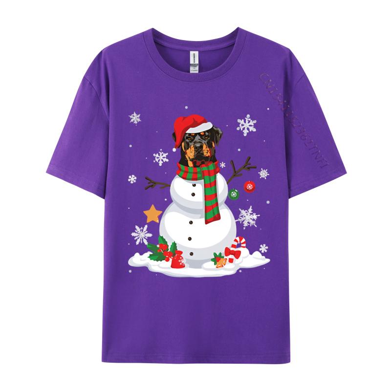 Funny Snowman Rottweiler Dog Santa Tshirt Black Cotton Tops  Tees Gift Cheap Custom T Shirt Brand Clothing